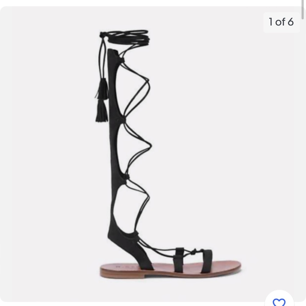 M. Gemi Ariosa Women's Solid Black Suede Leather Lace Up Gladiator Sandals Shoes